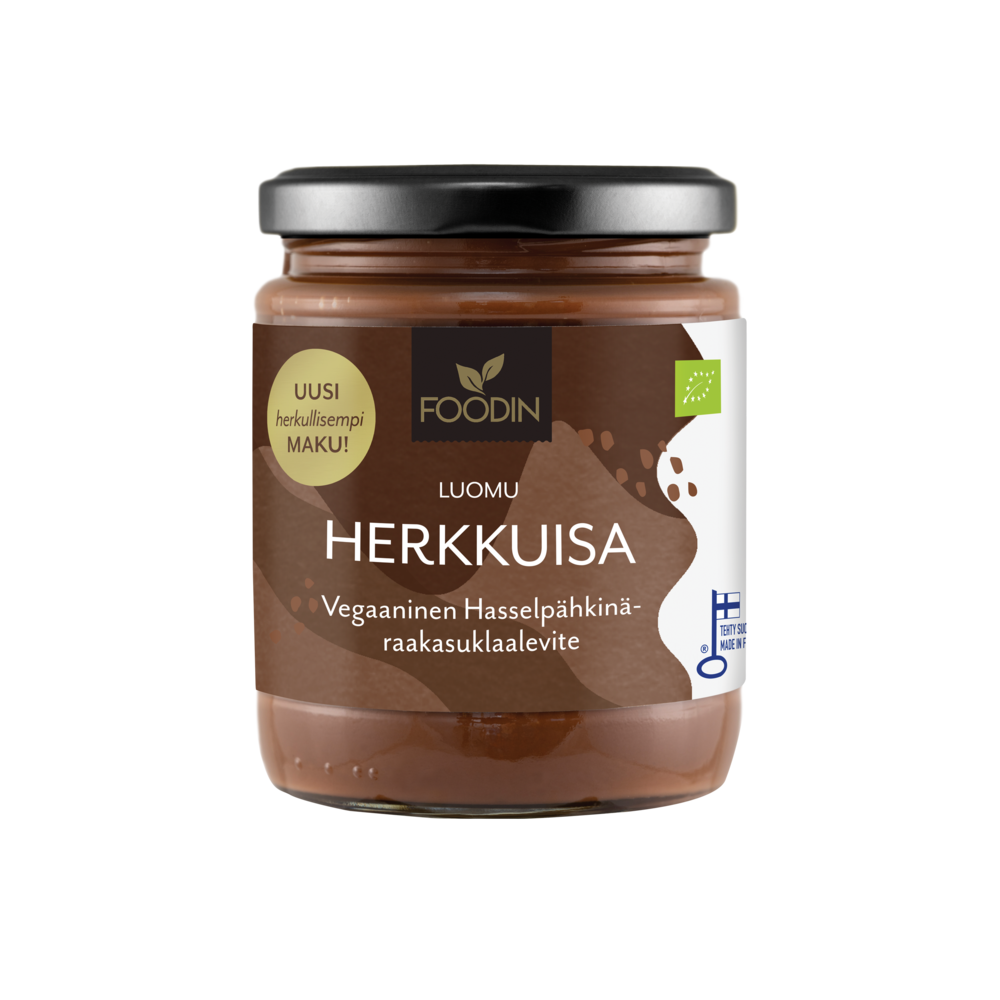 Foodin Luomu Herkkuisa Hasselpähkinä Raakasuklaalevite-Foodin-Hyvinvoinnin Tavaratalo