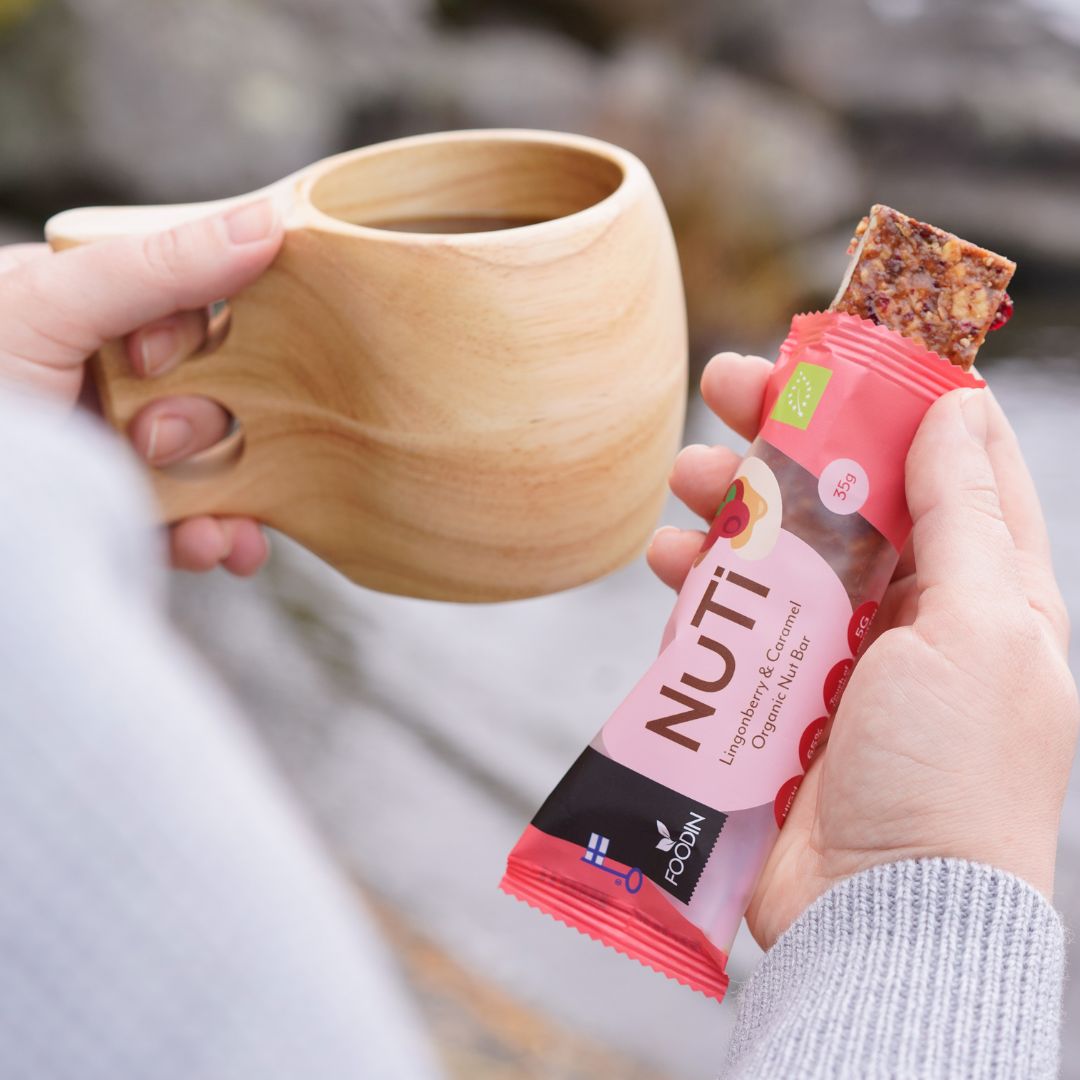 Foodin NUTI Luomu Pähkinäpatukka Lingonberry & Caramel-Foodin-Hyvinvoinnin Tavaratalo