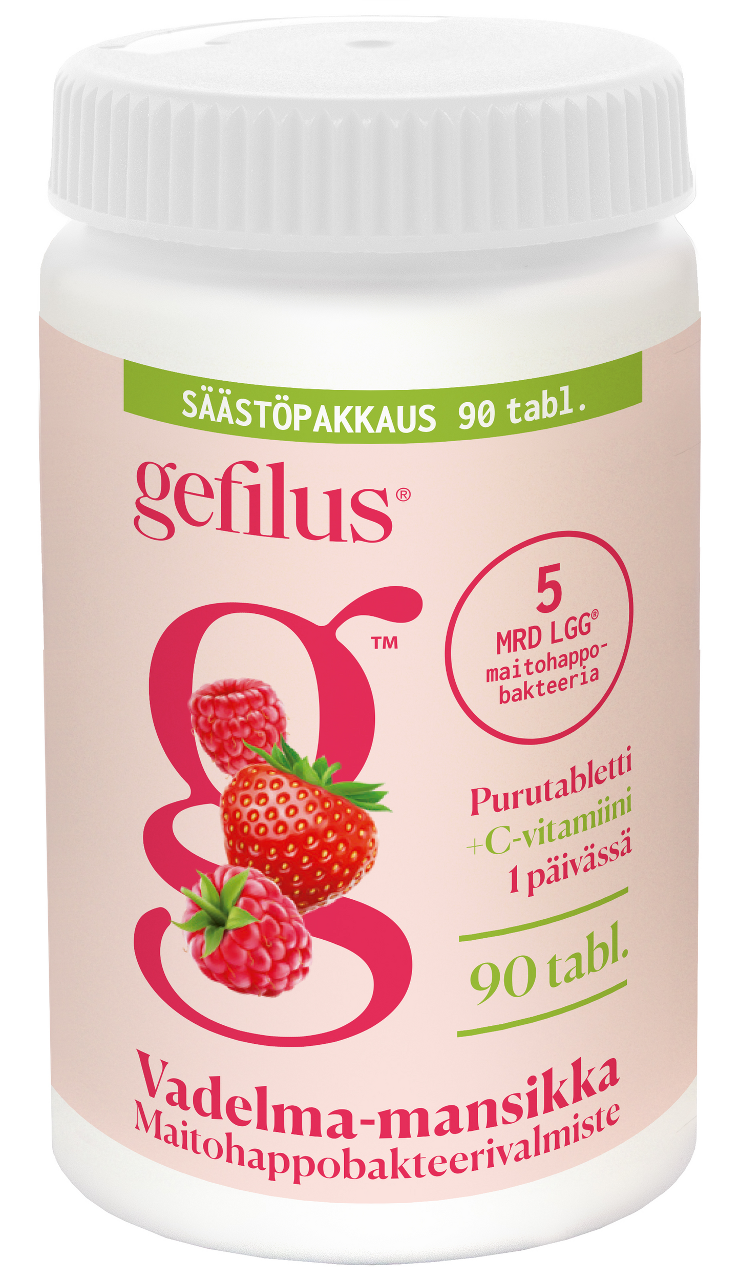 Gefilus + C Vadelma-Mansikka Maitohappobakteeri
