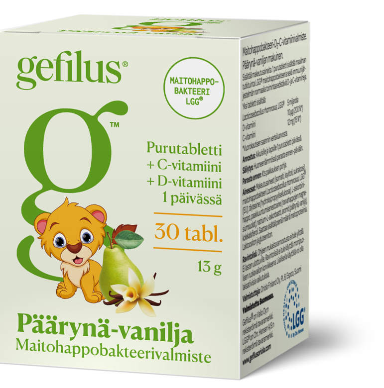 Gefilus + D Päärynä-Vanilja Maitohappobakteeri-Gefilus-Hyvinvoinnin Tavaratalo