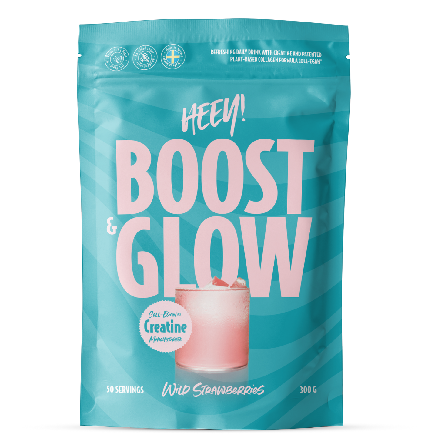 Heey! Boost & Glow Creatine + Coll-egan®, Wild Strawberries