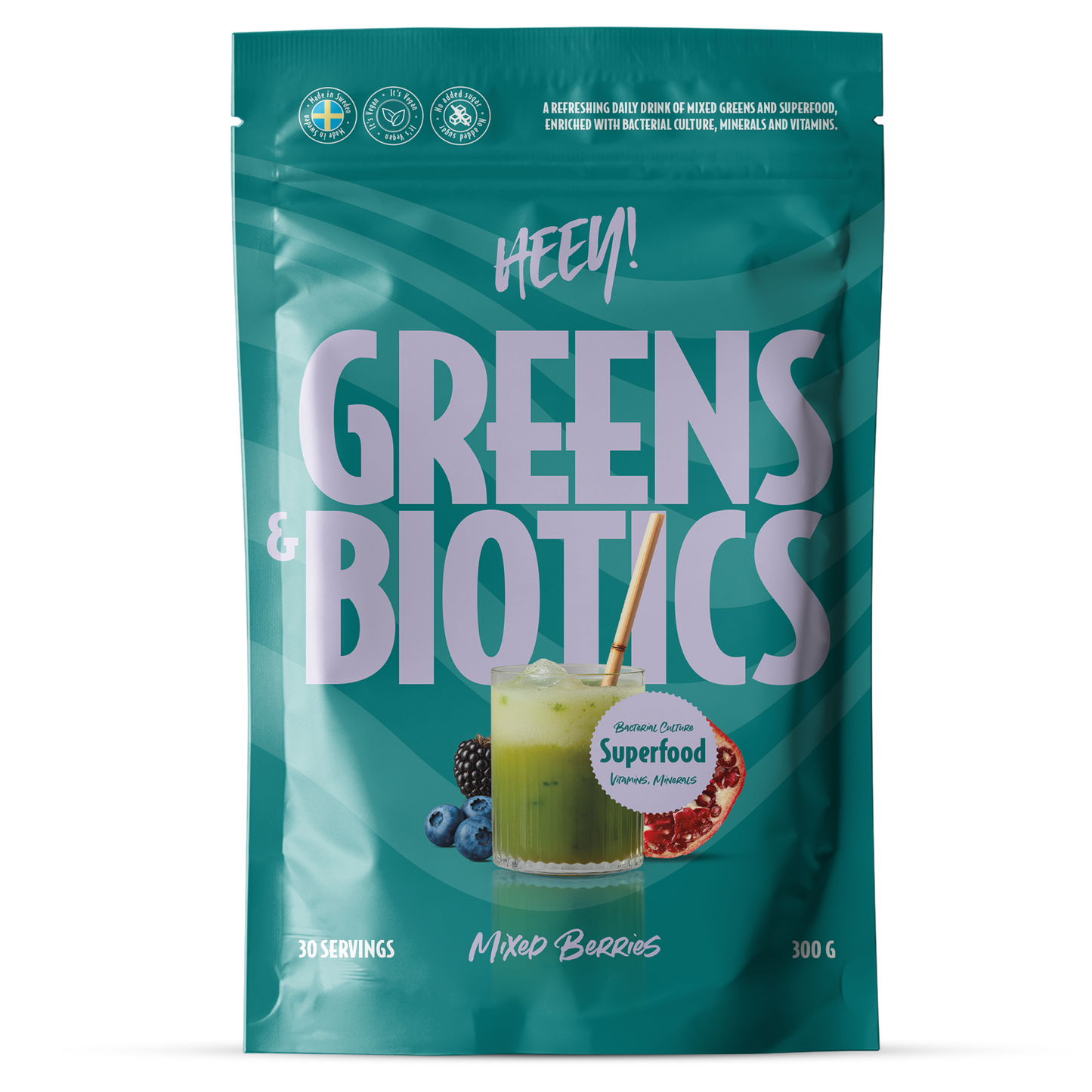 Heey! Greens & Biotics Superfood Mixed Berries