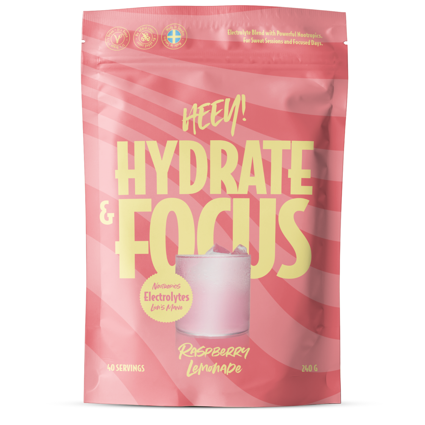 Heey! Hydrate & Focus Electrolytes Raspberry Lemonade-Heey!-Hyvinvoinnin Tavaratalo