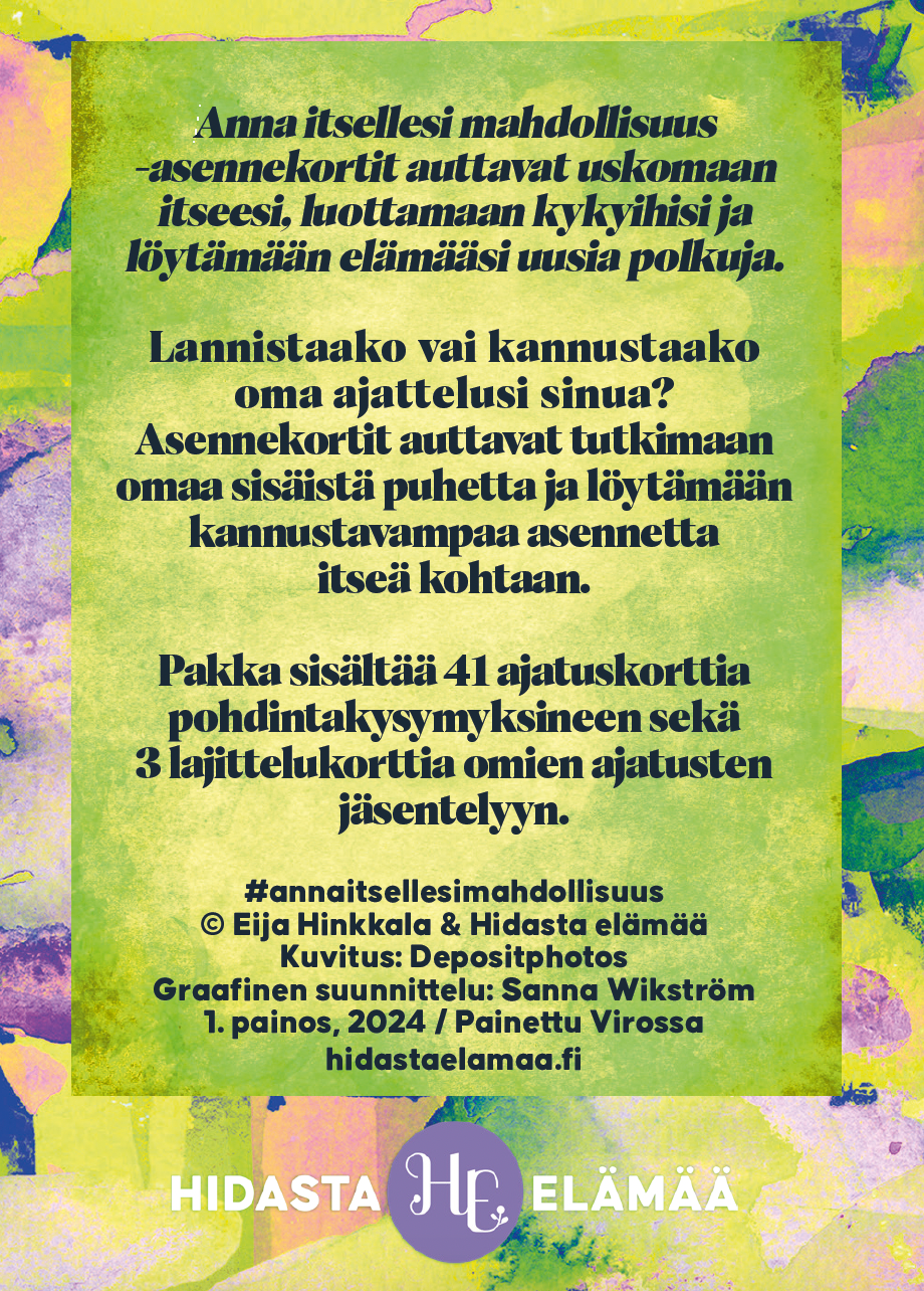 Hidasta Elämää Anna Itsellesi Mahdollisuus Asennekortit-Hidasta Elämää-Hyvinvoinnin Tavaratalo