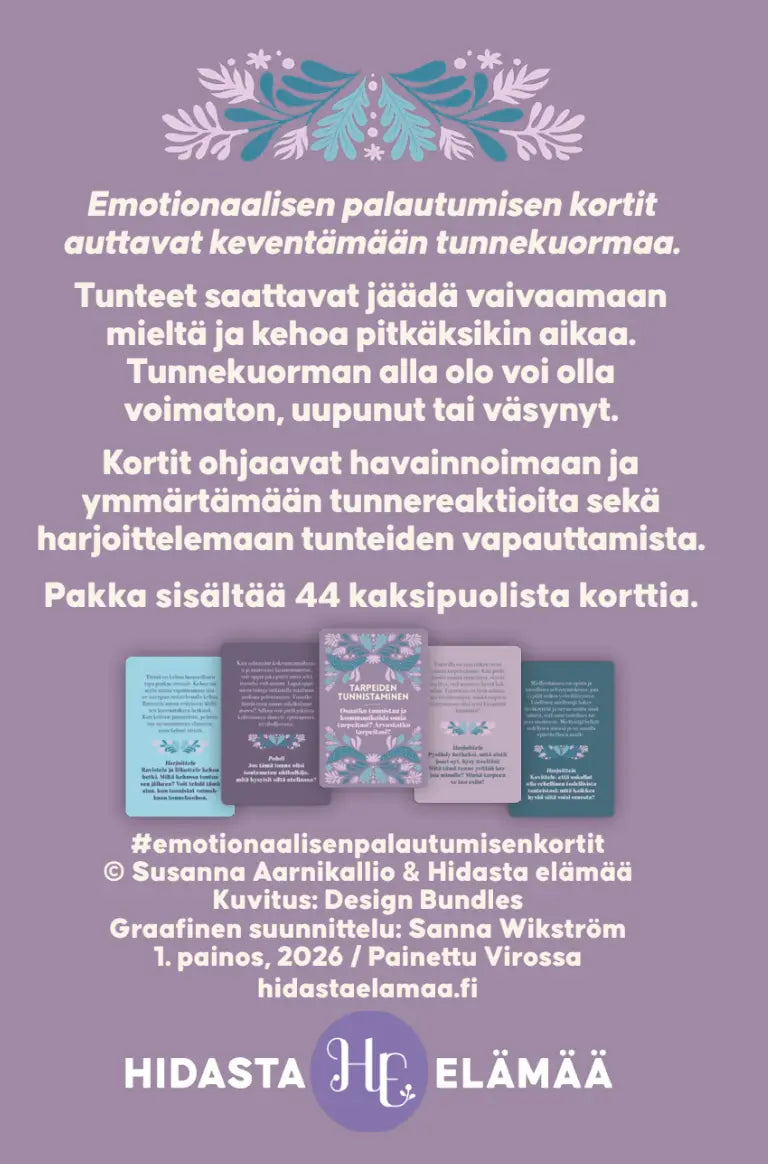 Hidasta Elämää Emotionaalisen palautumisen kortit