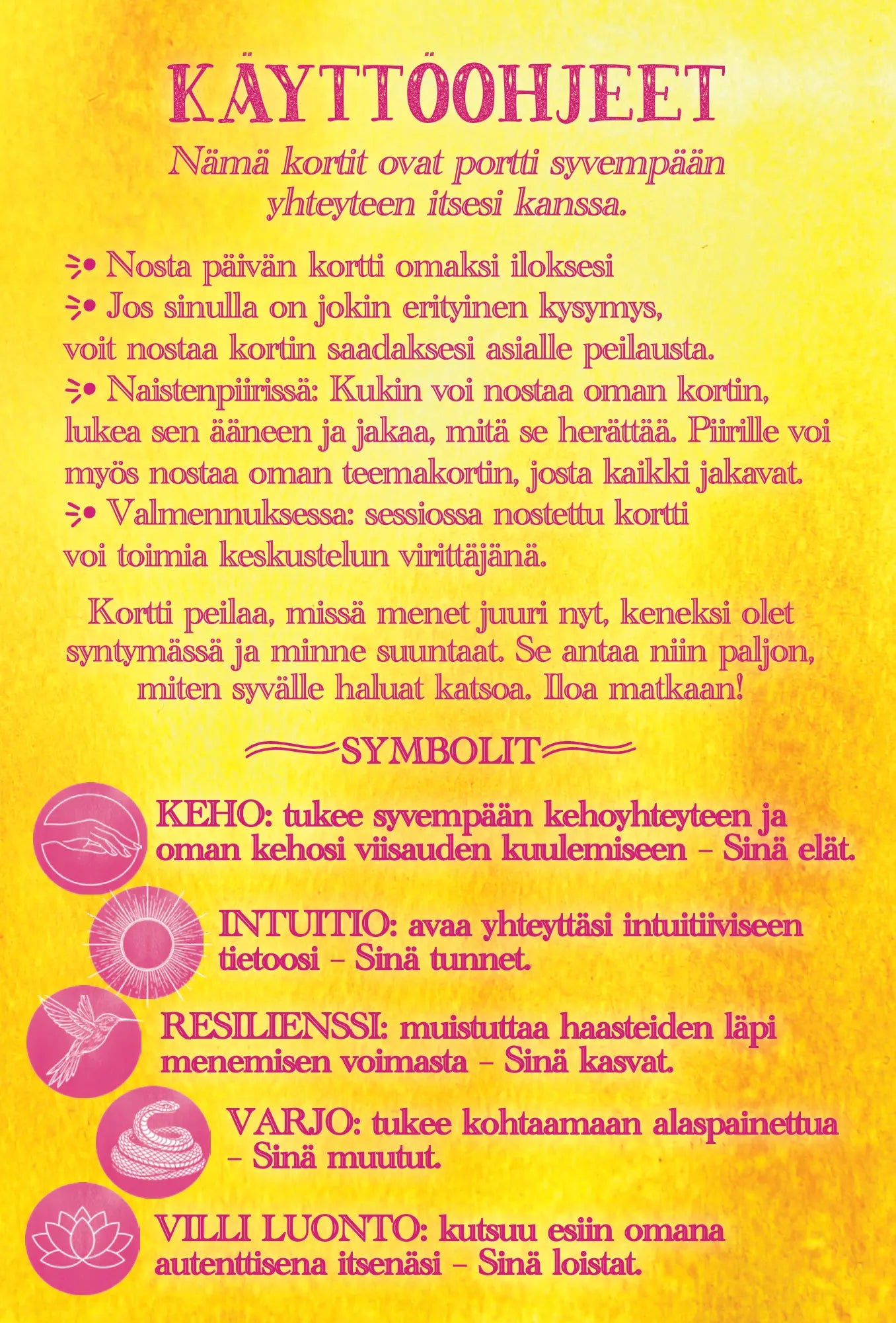 Hidasta Elämää Lupa olla enemmän -kortit