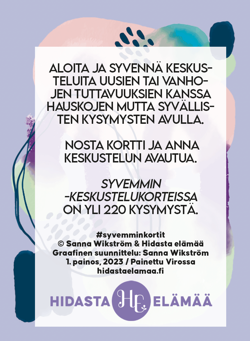 Hidasta Elämää Syvemmin Keskustelukortit-Hidasta Elämää-Hyvinvoinnin Tavaratalo