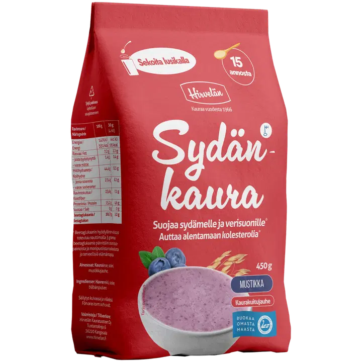 Hirvelän Sydänkaura Mustikka