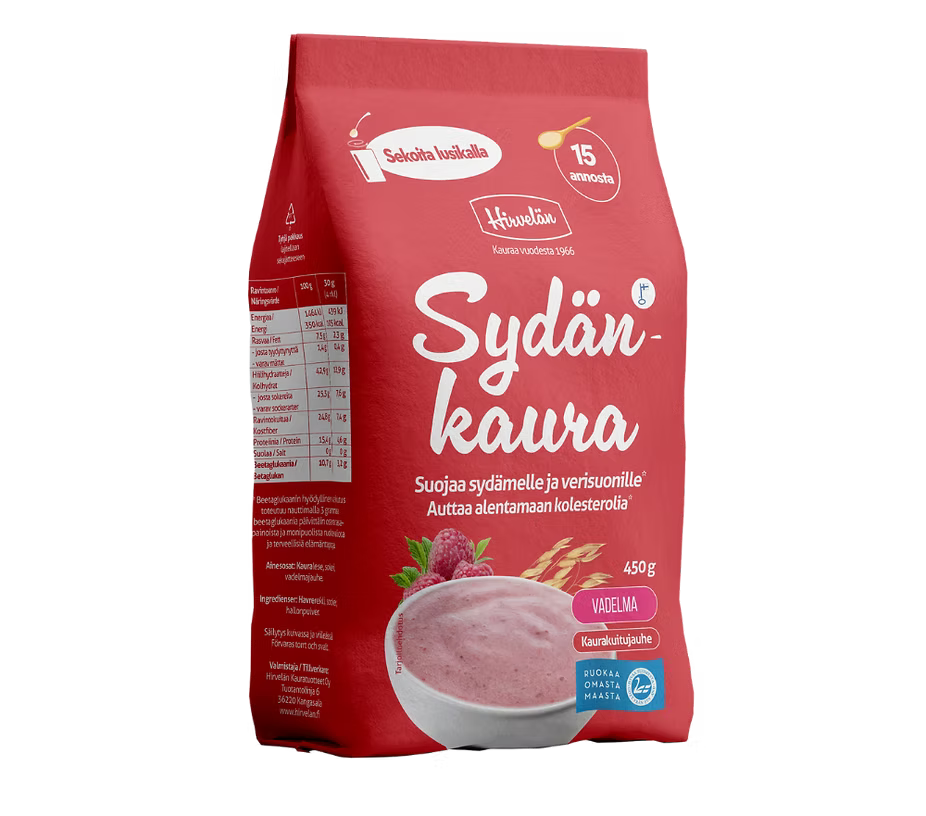 Hirvelän Sydänkaura Vadelma (Parasta ennen 23.10.2026)