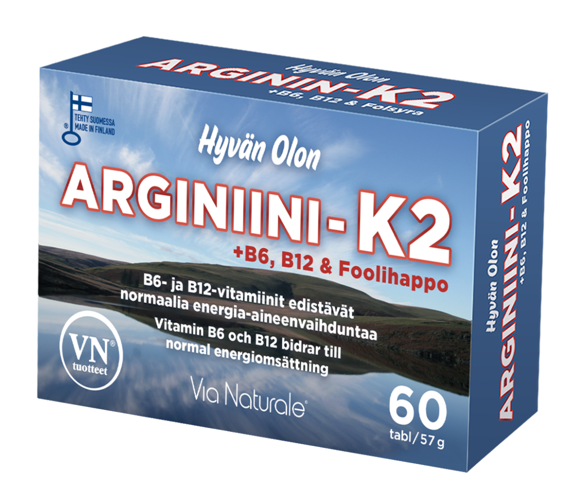 Hyvän Olon Arginiini-K2-Via Naturale-Hyvinvoinnin Tavaratalo