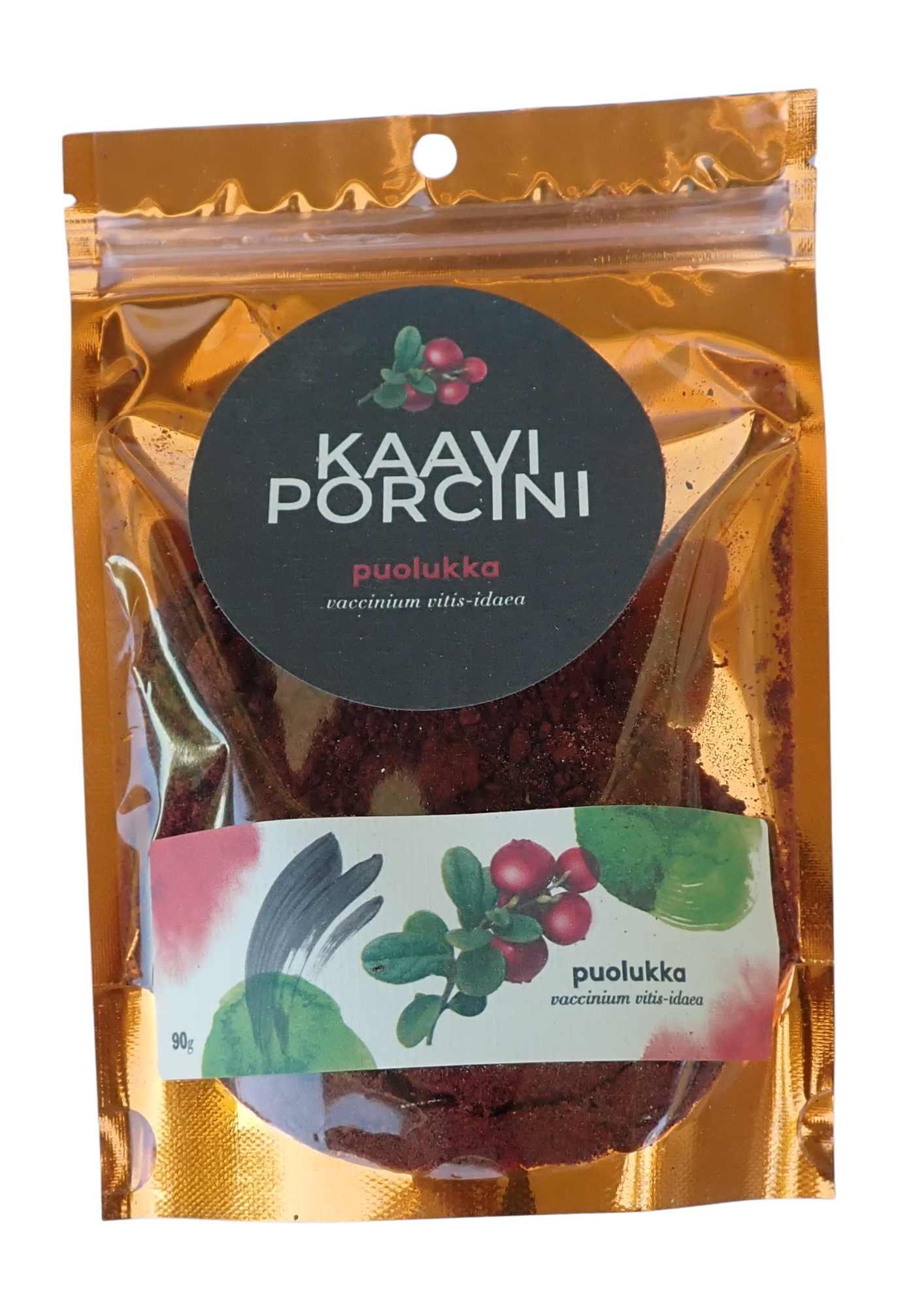 Kaavi Porcini puolukkajauhe 90 g, 100 % itäsuomalaista kokonaisena kuivattua puolukkaa jauheena