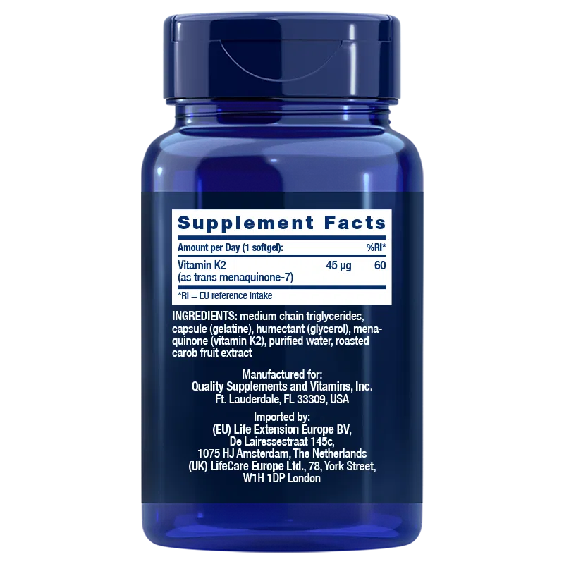 Life Extension Low Dose Vitamin K2-Life Extension-Hyvinvoinnin Tavaratalo