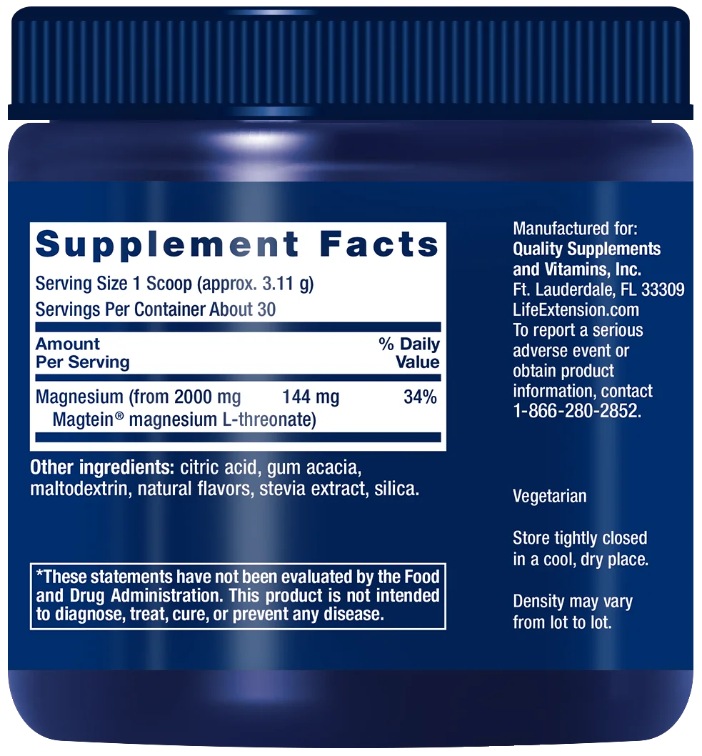 Life Extension Neuro-Mag® Magnesium L-Threonate-Life Extension-Hyvinvoinnin Tavaratalo