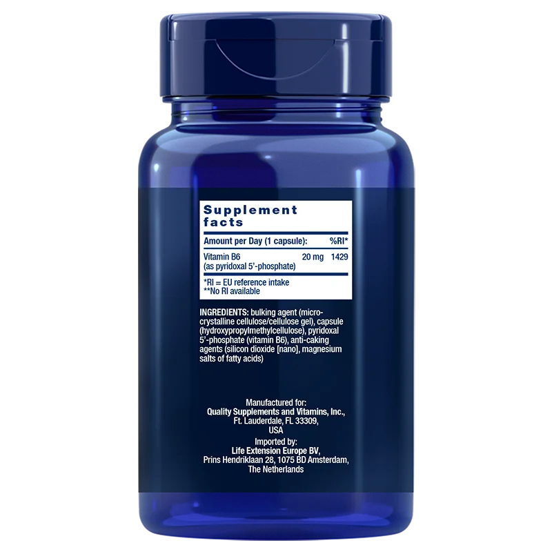 Life Extension Pyridoxal 5-Phosphate Caps 20 mg-Life Extension-Hyvinvoinnin Tavaratalo