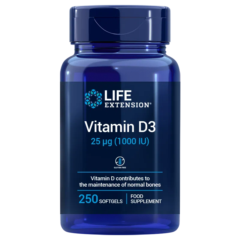 Life Extension Vitamin D3 25 mikrog-Life Extension-Hyvinvoinnin Tavaratalo