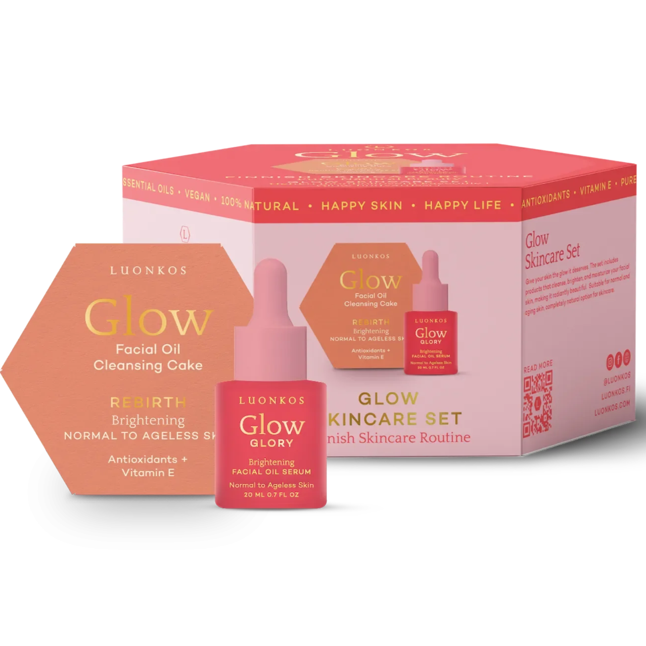 Luonkos Glow & Shine Skincare Set-Luonkos-Hyvinvoinnin Tavaratalo