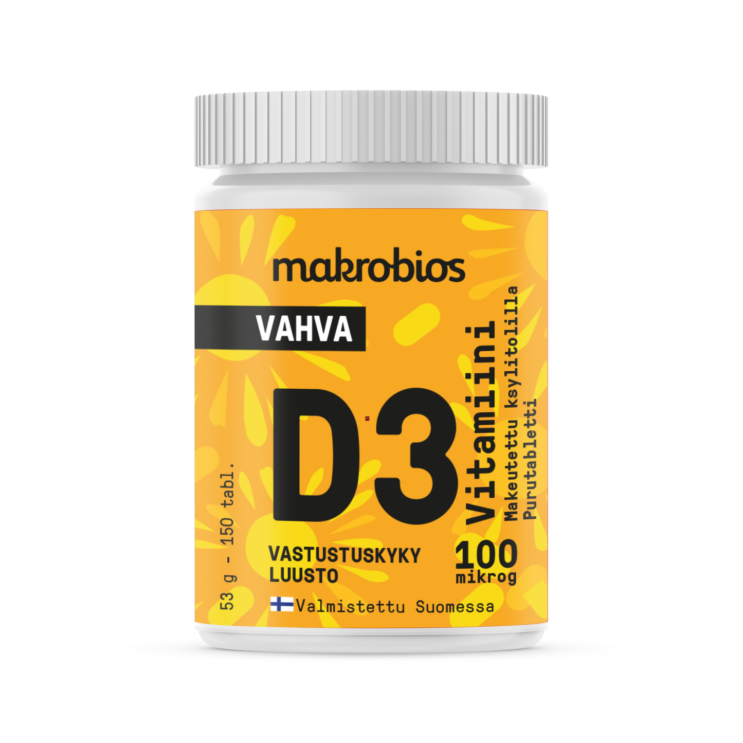 Makrobios D3-vitamiini 100 mikrog-Makrobios-Hyvinvoinnin Tavaratalo
