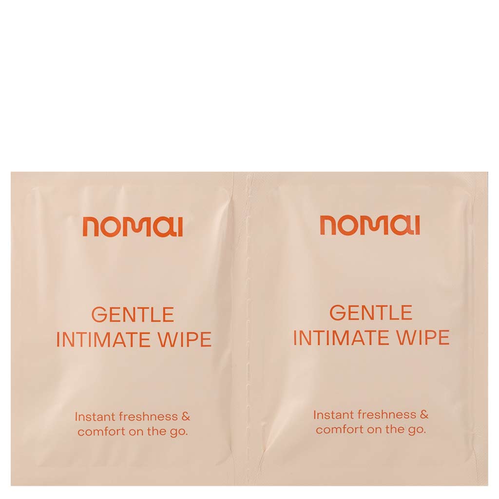 Nomai Gentle Intimate Wipes – hajusteettomat intiimipyyhkeet postbiooteilla, yksittäispakatut pyyhkeet