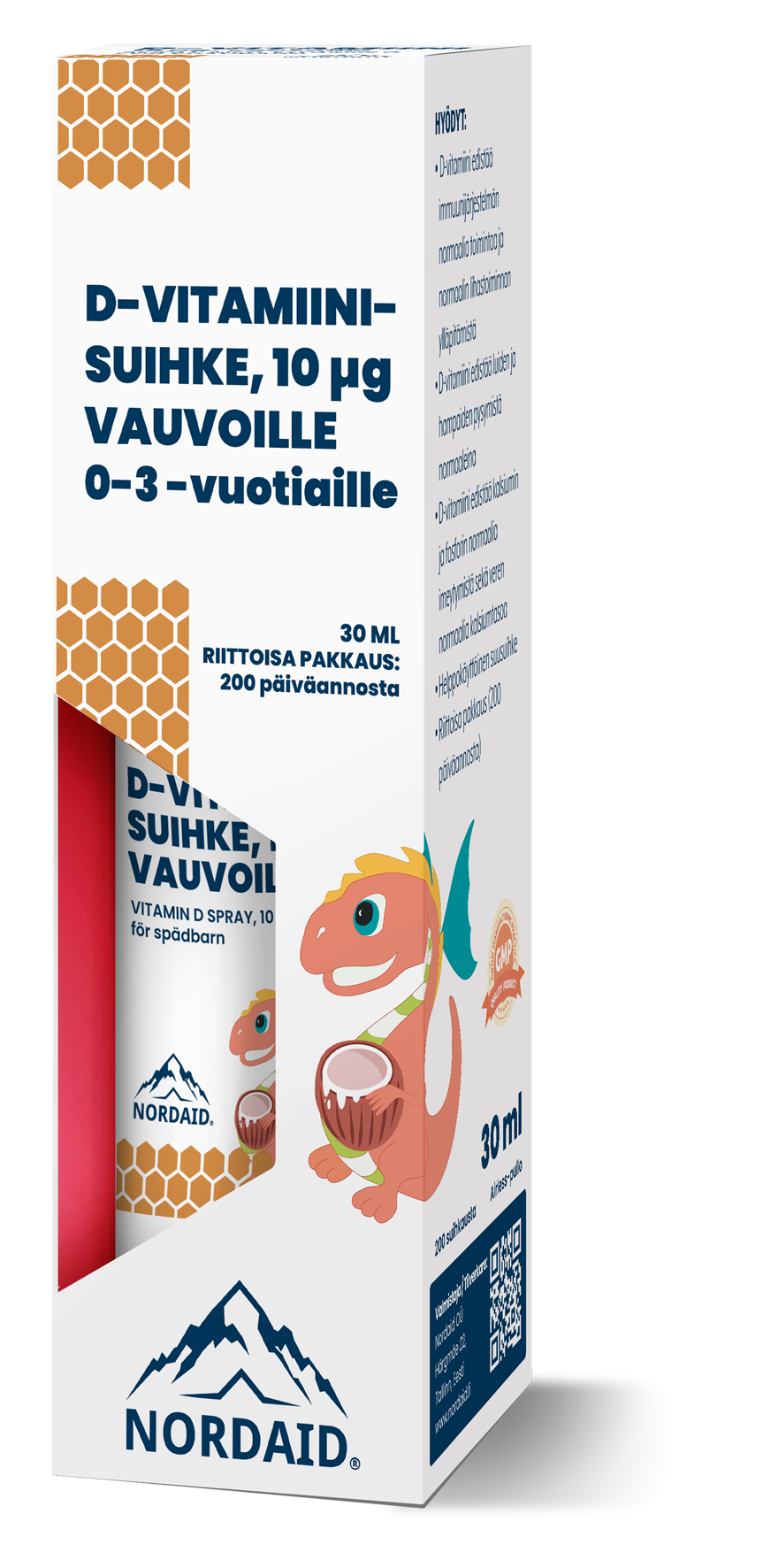 Nordaid D-vitamiinisuihke 10 mikrog Vauvoille-Nordaid-Hyvinvoinnin Tavaratalo