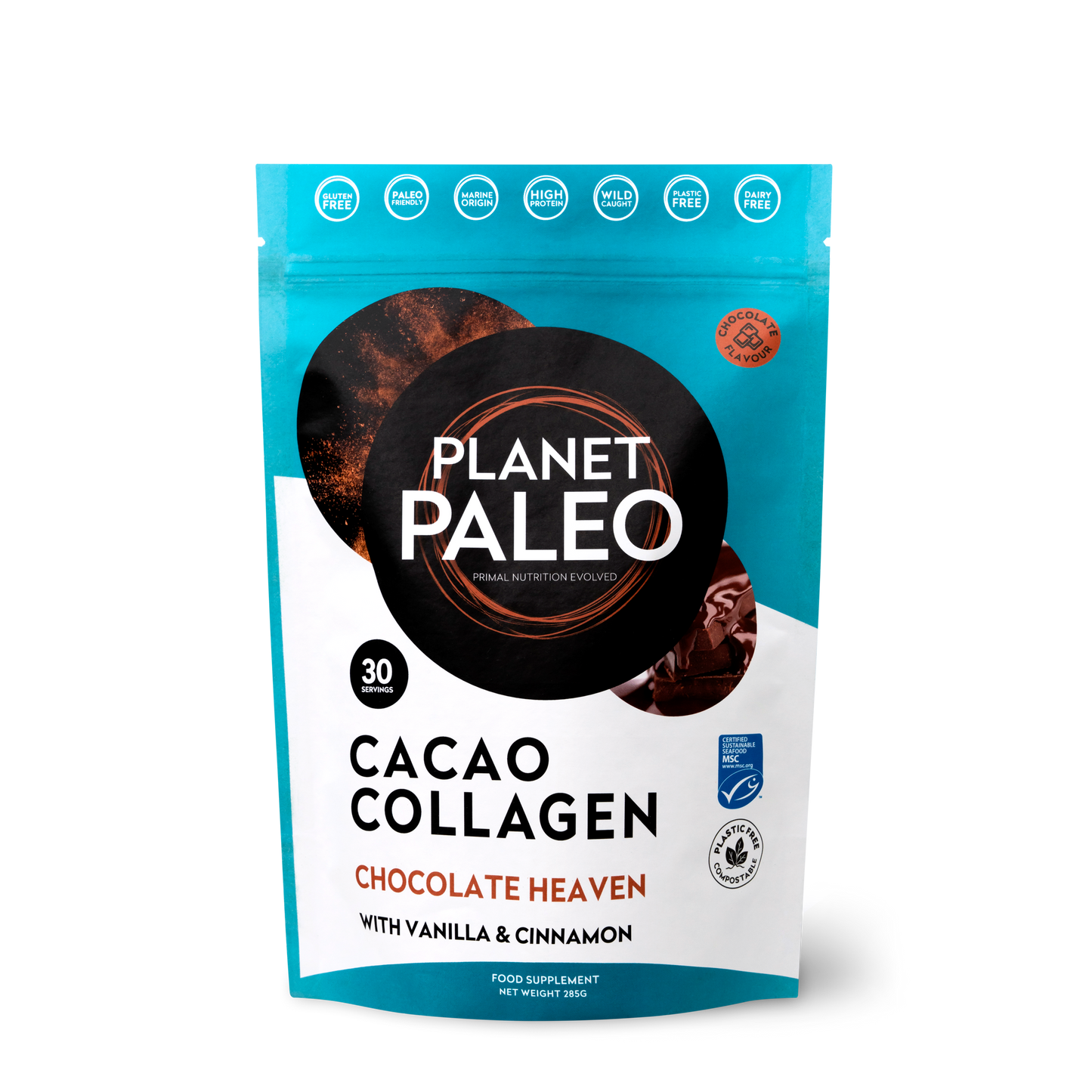Planet Paleo Cacao Collagen Kalakollageeni-Planet Paleo-Hyvinvoinnin Tavaratalo