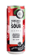 Poikain Parhaat SOUR Mansikka-Lime limonaadi, kirpeä alkoholiton mansikkajuoma, 0,33 l tölkki