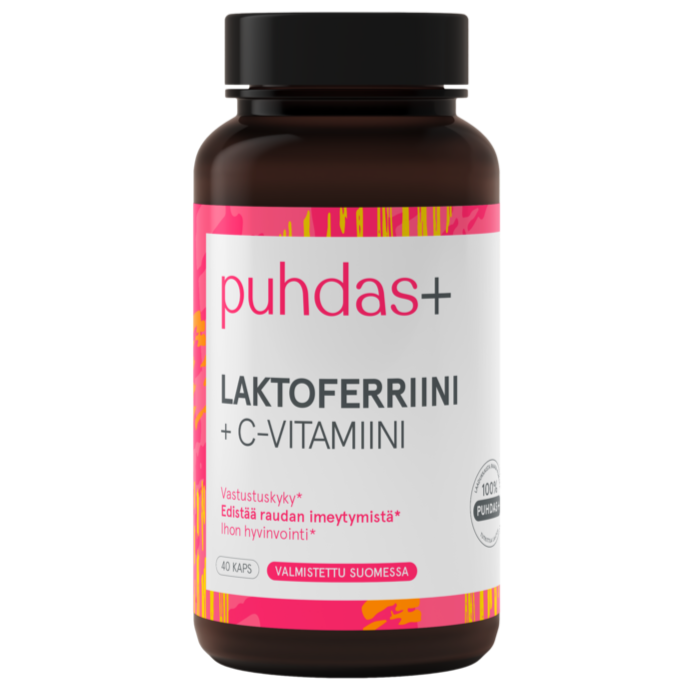 Puhdas+ Laktoferriini 100 mg + C-vitamiini-Puhdas+-Hyvinvoinnin Tavaratalo