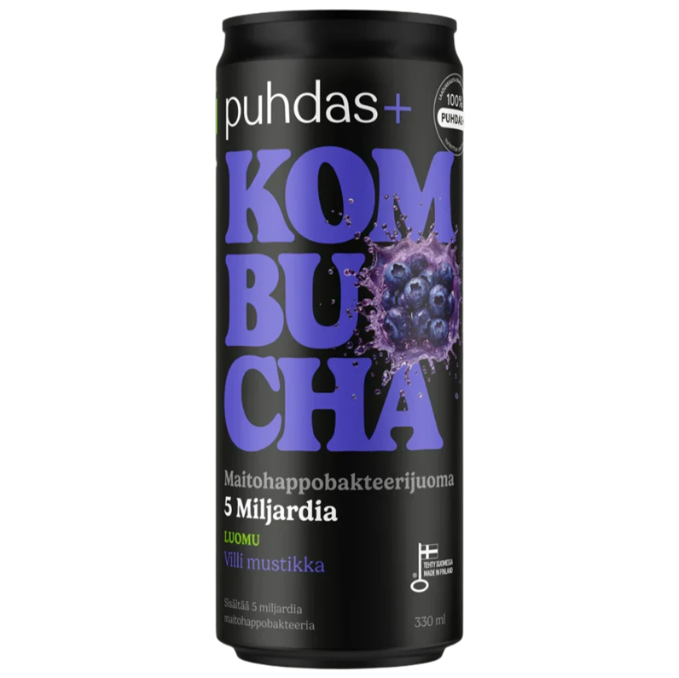 Puhdas+ Luomu Kombucha Villi Mustikka-Puhdas+-Hyvinvoinnin Tavaratalo