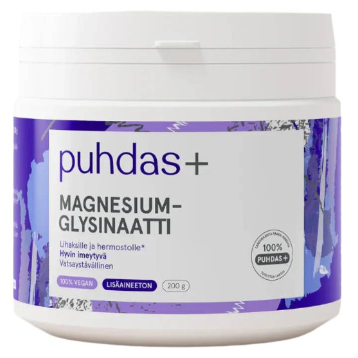 Puhdas+ Magnesiumglysinaatti-Puhdas+-Hyvinvoinnin Tavaratalo