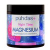 Puhdas+ Night Time Magnesium jauhe, mansikka-mustikka, magnesiumglysinaatti, sokeriton