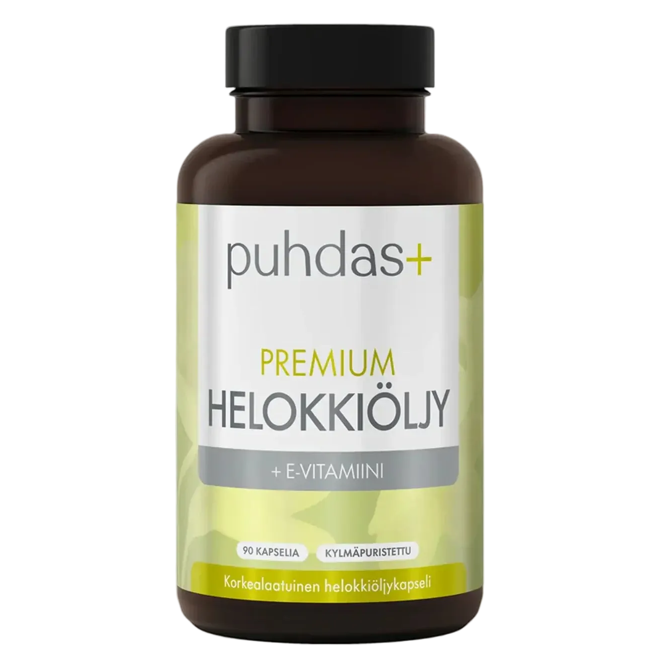 Puhdas+ Premium Helokkiöljy + E-vitamiini kapselit, kylmäpuristettu, 90 kapselia