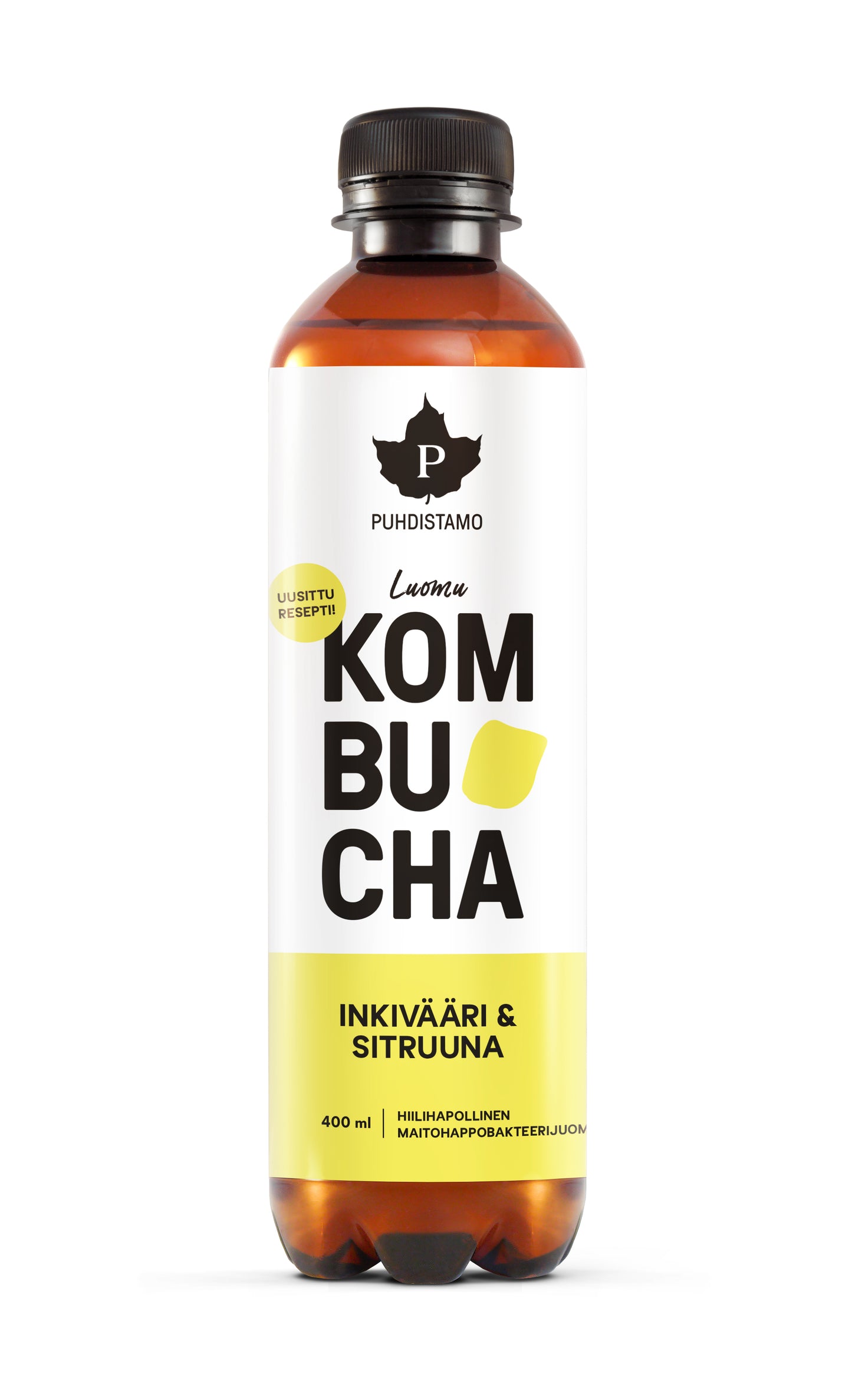 Puhdistamo Luomu Kombucha Inkivääri-Sitruuna, 12-pack-Puhdistamo-Hyvinvoinnin Tavaratalo