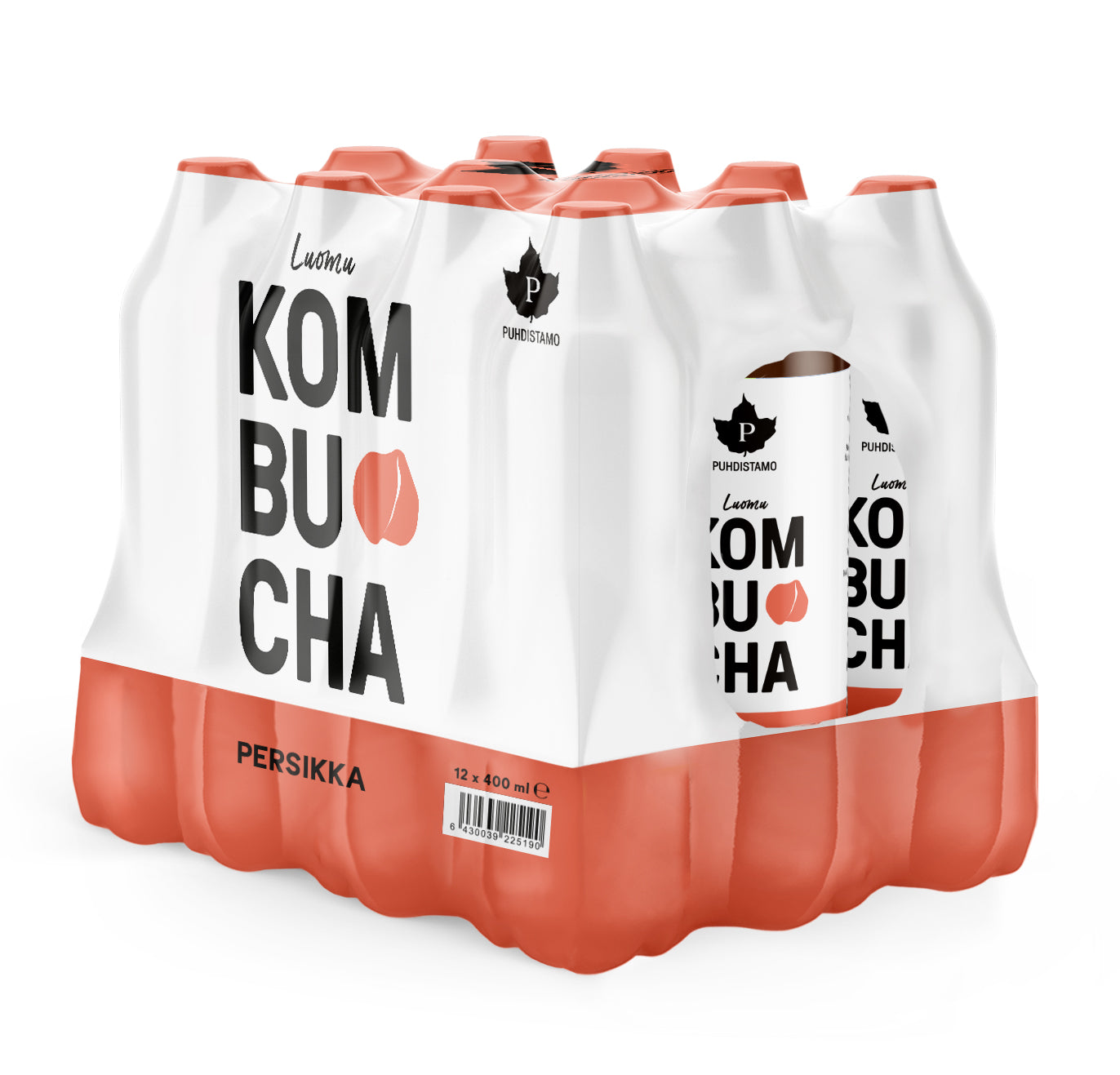Puhdistamo Luomu Kombucha Persikka 12-pack-Puhdistamo-Hyvinvoinnin Tavaratalo