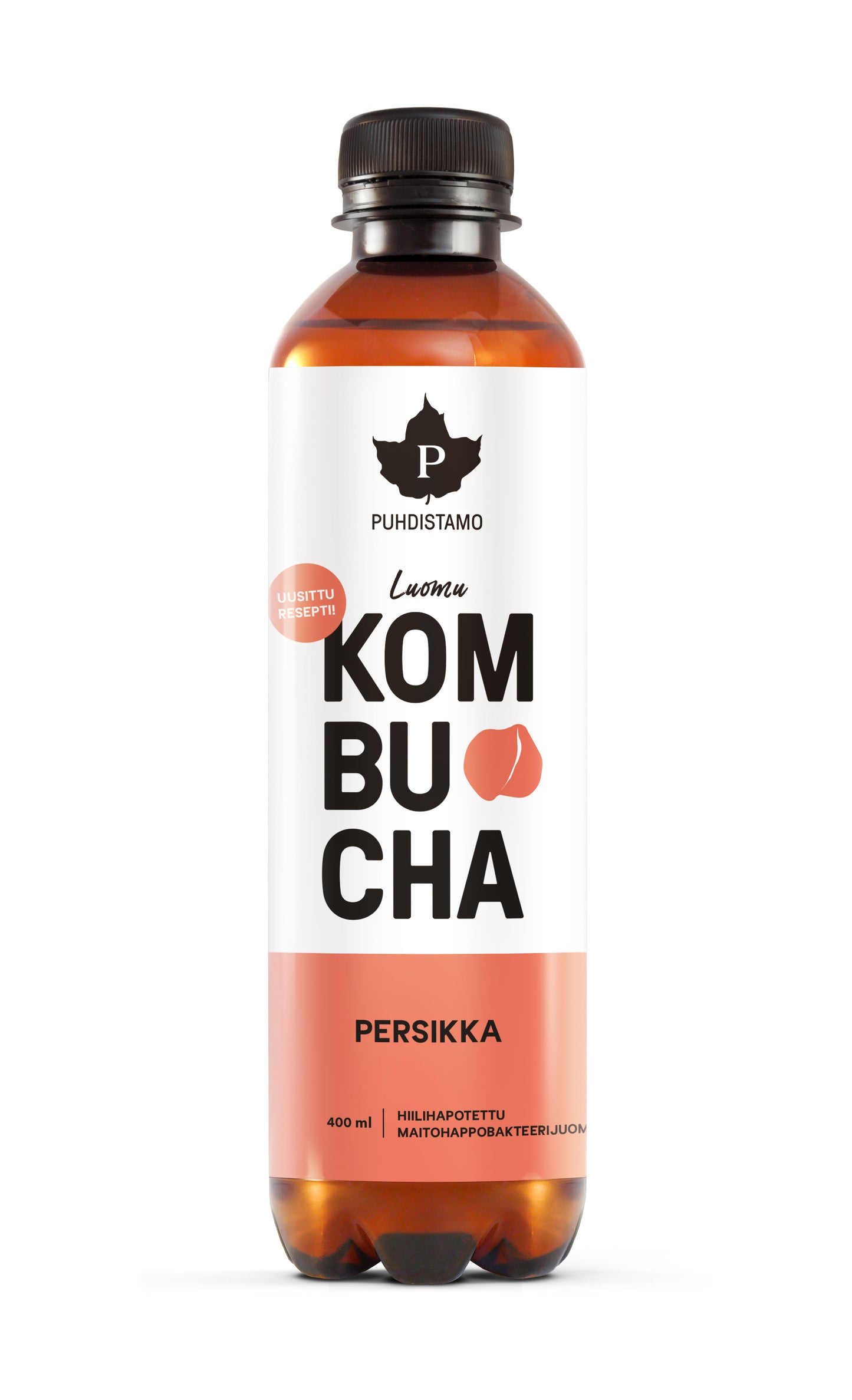 Puhdistamo Luomu Kombucha Persikka 12-pack-Puhdistamo-Hyvinvoinnin Tavaratalo