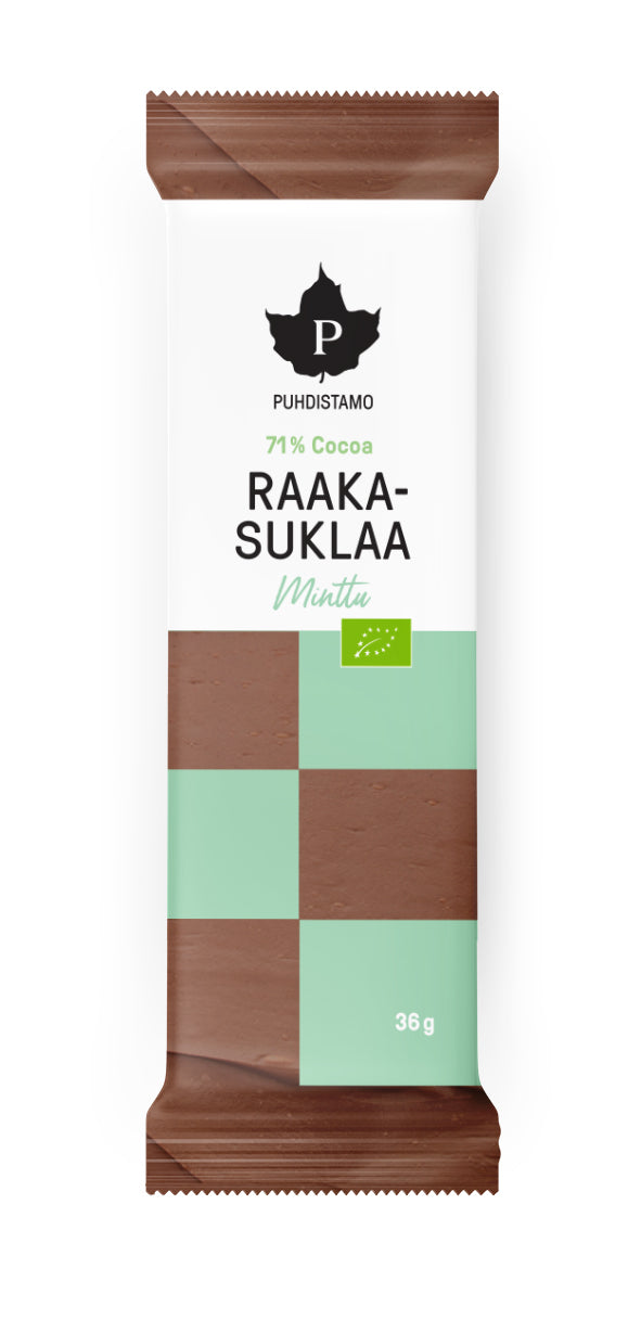 Puhdistamo Luomu Raakasuklaa Minttu-Puhdistamo-Hyvinvoinnin Tavaratalo