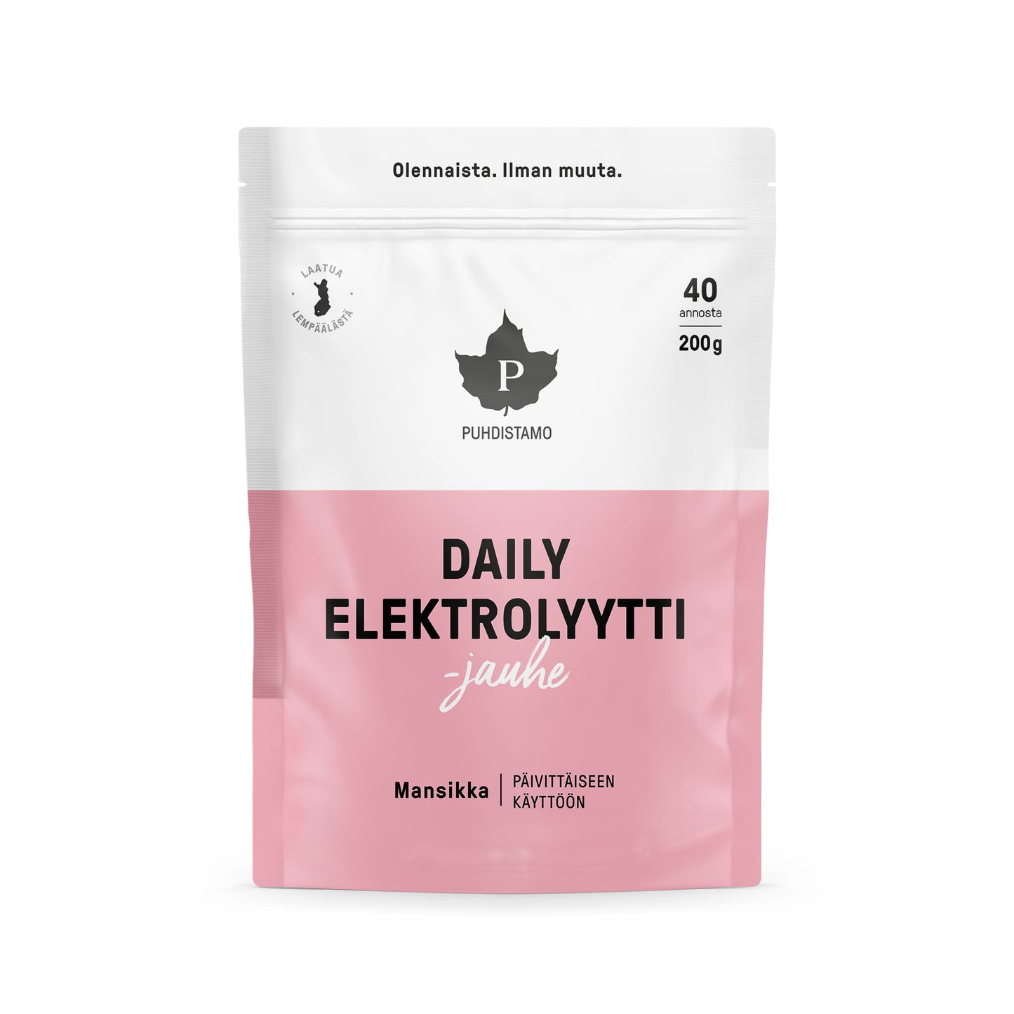 Puhdistamo Daily Elektrolyyttijauhe Mansikka-Puhdistamo-Hyvinvoinnin Tavaratalo