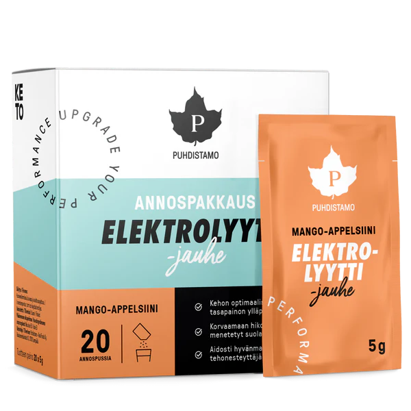 Puhdistamo Elektrolyyttijauhe Mango & Appelsiini-Puhdistamo-Hyvinvoinnin Tavaratalo
