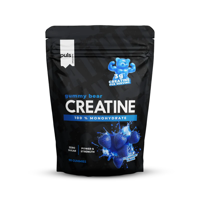 Puls Creatine Gummy Bear Blue Strawberry; sokeriton kreatiininalle, 90 kpl
