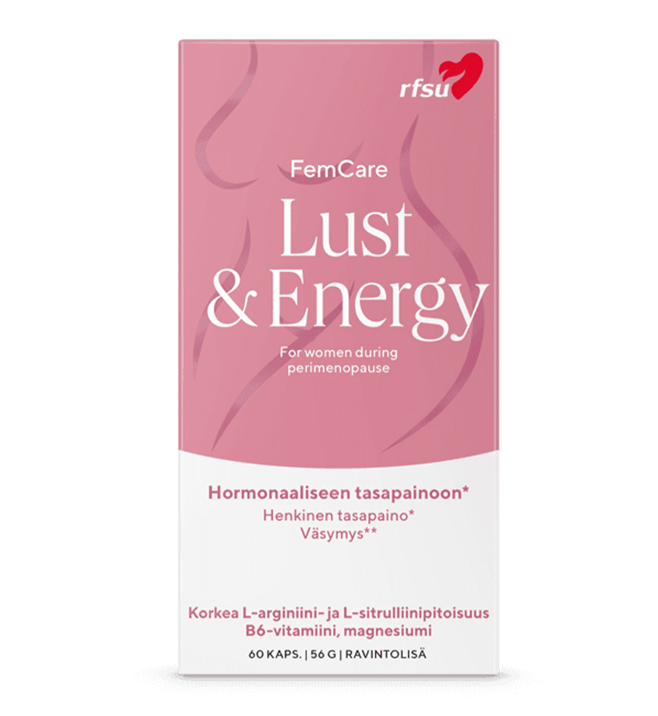 RFSU Lust & Energy ravintolisän koostumus ja päivittäisannos – B6-vitamiini, magnesium, biotiini