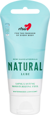 RFSU Natural Lube — luonnollisen tuntuinen vesipohjainen liukuvoide, vaaleansininen tuubipakkaus, 75 ml