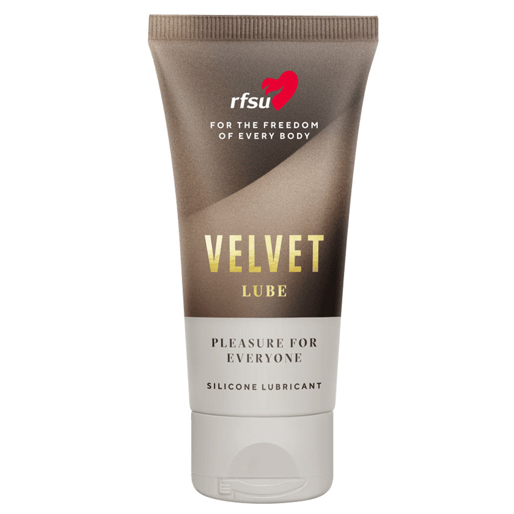 RFSU Velvet Lube — silikonipohjainen liukuvoide, 40 ml tumma tuubipakkaus