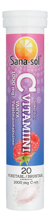 Sana-sol C-vitamiinipore Vadelma-Sana-sol-Hyvinvoinnin Tavaratalo
