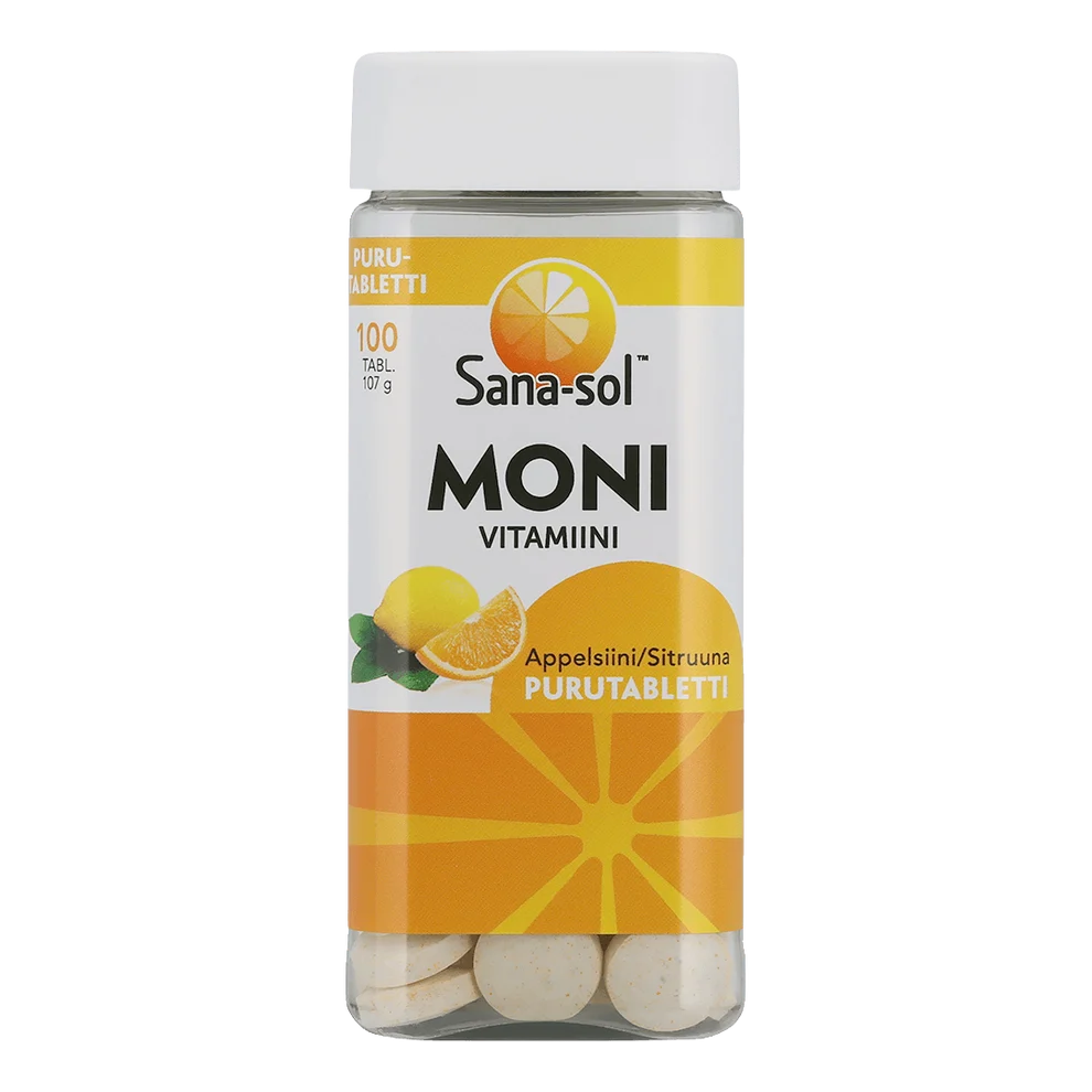 Sana-sol Monivitamiini Purutabletti Appelsiini