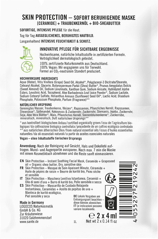 Sante Skin Protection Rauhoittava Kasvonaamio-Sante-Hyvinvoinnin Tavaratalo