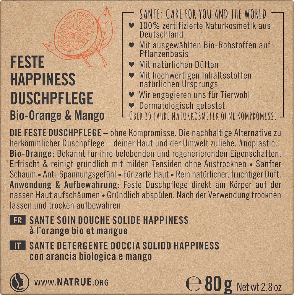 Sante Suihkugeelipala Happiness-Sante-Hyvinvoinnin Tavaratalo