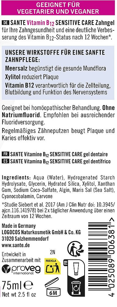 Sante Vitamin B12 Sensitive Hammastahna