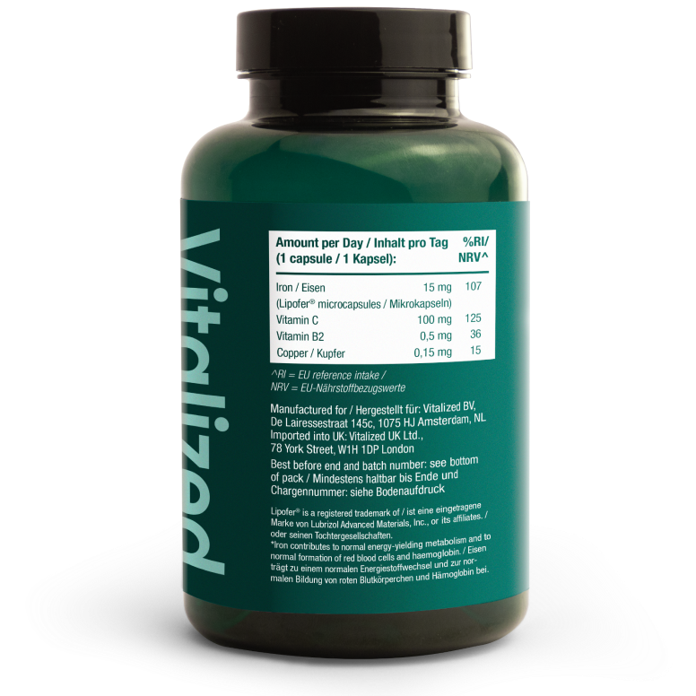 Vitalized Iron+ / Eisen+ 15 mg-Vitalized-Hyvinvoinnin Tavaratalo