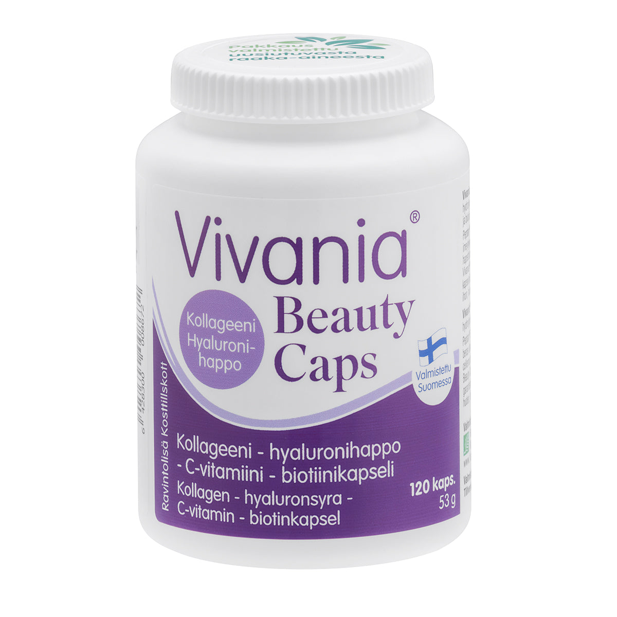 Vivania Beauty Caps 120 kapselia, kollageeni-, hyaluronihappo-, C-vitamiini- ja biotiinikapseli