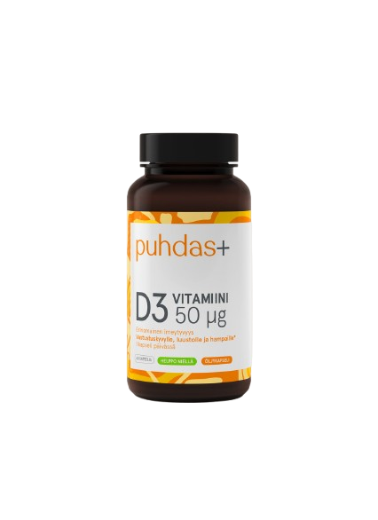 Puhdas+ Oliiviöljy D3-vitamiini 50 mikrog-Puhdas+-Hyvinvoinnin Tavaratalo