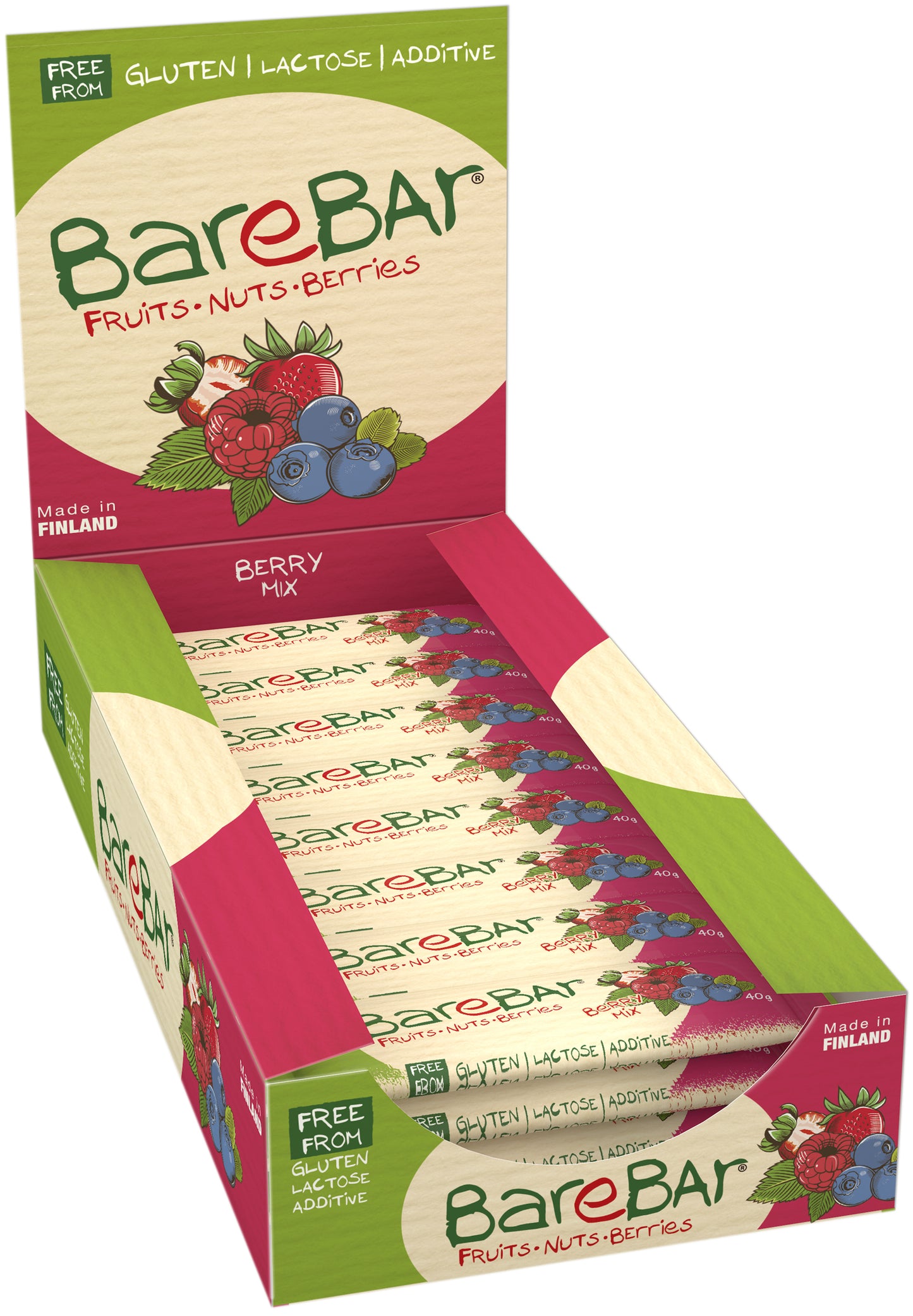 BareBar Berry Mix 24-pack-BareBar-Hyvinvoinnin Tavaratalo