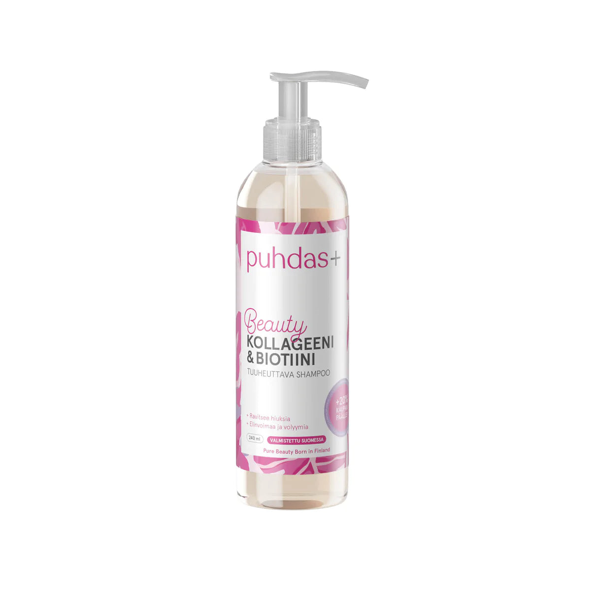 Puhdas+ Beauty Kollageeni & Biotiini Shampoo-Puhdas+-Hyvinvoinnin Tavaratalo